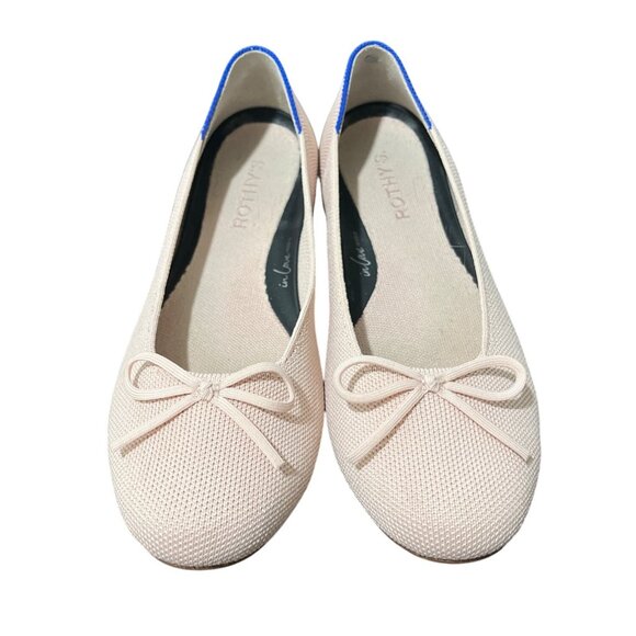 Rothys The Ballet Flat Round Toe Bow Womens Size 8 Light Pink - Picture 4 of 10